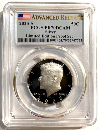 2025 S SILVER KENNEDY HALF DOLLAR PCGS PR70 ADVANCED RELEASE LIMITED EDITION SET