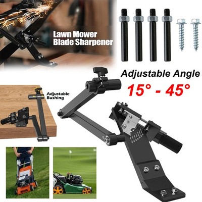 Lawn Mower Blade Sharpener Adjustable Balancer 15°- 45° For Straight & Standard