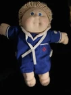 Cabbagepatch Kids Vintage Lot Brown Blue Eyes Yarn Hair Plush Baby Dolls