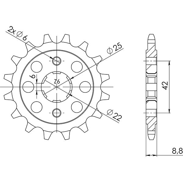 Ritzel P520 - Z16 (DIS.20401) Honda 400 CB N Euro 84/84-image