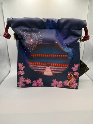 Loungefly Disney Mulan Castle Fireworks Cinch Sack Crossbody Bag NWT - Image 1 of 3