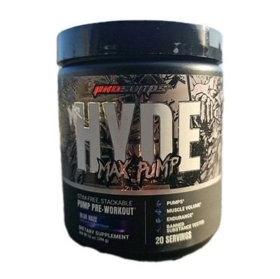 Prosupps Hyde Max Pump Stimulant-Free Pre-Workout Blue Razz - Size: 10 oz 