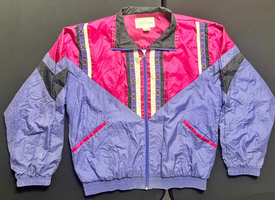 CHAQUETA CORTAVIENTOS Wilson Southwest estilo azteca vintage brillante años 80 talla mediana Foto 4 de 4