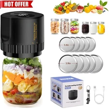 Electric Mason Jar Vacuum Sealer Kit for Wide & Regular Mason Genie Jar &10 Lids