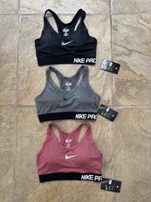 3 PAIR NIKE PRO COMBAT DRI-FIT SPORTS BRAS WOMENS SIZE M
