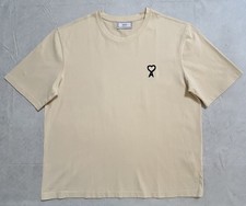 AMI Alexandre Mattiussi Men’s Large Yellow Cotton T-Shirt Heart