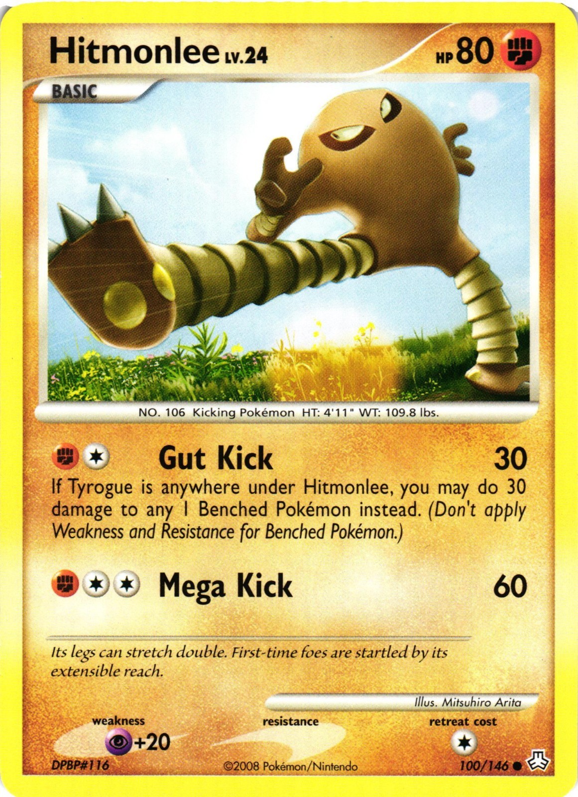 Pokemon TCG Hitmonlee 100/146 Common Legends Awakened VLP
