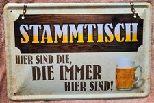 Blechschild, 20 x 30 cm, Stammtisch Schild, Kneipe, Lokal, Bier, unbenutzt