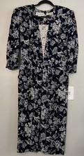 Karin Stevens Romantic Floral Vintage Cottagecore Modest Midi Dress Sz 10
