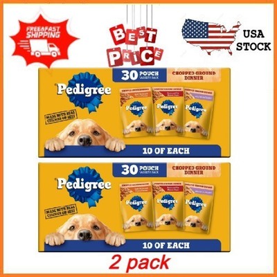 2 pack Pedigree Chopped Ground Dinner Beef & Bacon Variety Pack Wet Dog Food