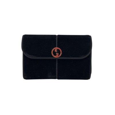 Authentic Gucci Vintage Black Velvet GG Logo Evening Bag Clutch | eBay