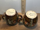 Dryden Pottery Creamer & Sugar Bowl 2pc Set, Brown/Green Drip, Glossy Handles — photo 2