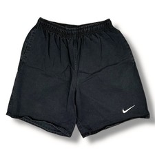 Vintage 90s Nike Black Shorts Youth Size Small 8 Y2K Baggy Made In USA Cotton
