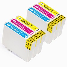 6 C/M/Y non-OEM Ink Cartridges to replace Epson T0712, T0713, T0714 Colours