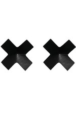Coquette - 1892 - Pasties- Cross Shaped Leather - BLACK