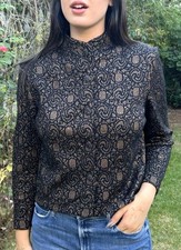 NWOT St. John Evening 10 Santana Button Embellished Jacket Brown Blk USA
