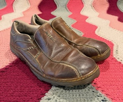 Dr. Martens Shoes Mens Size 12 Brown Lance Leather Slip On Air Cushion Comfort