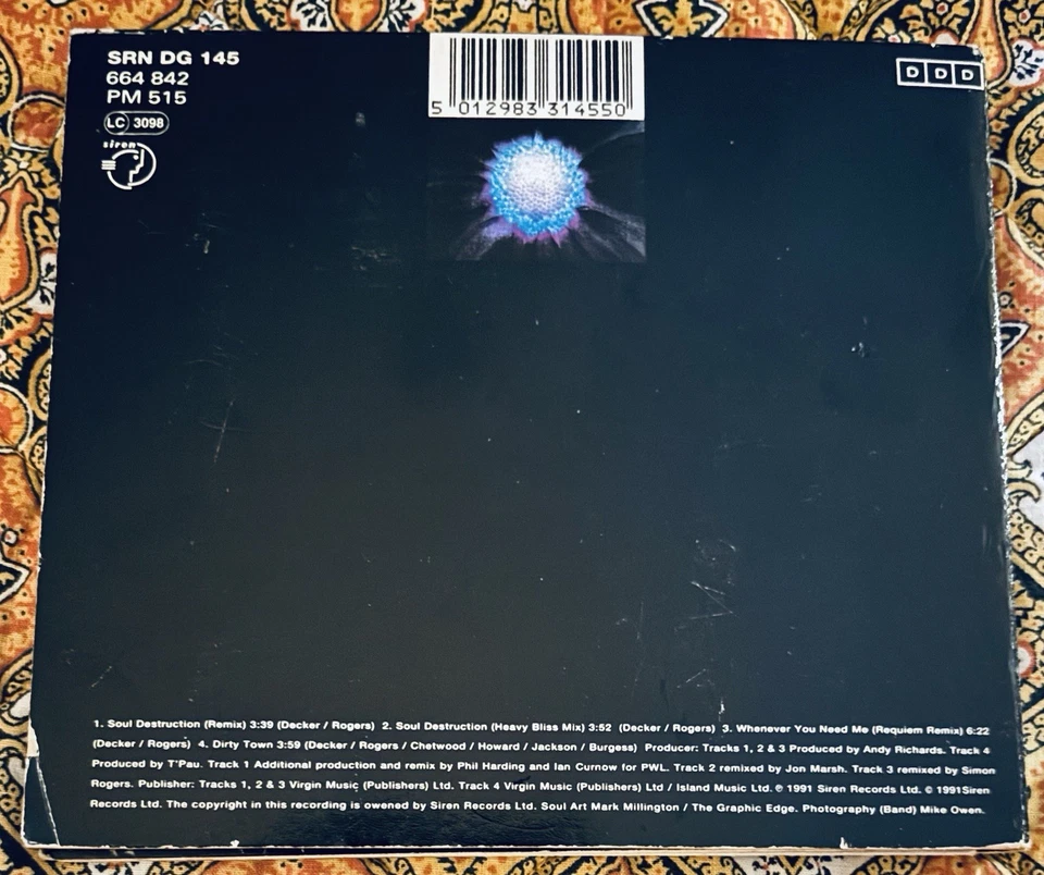 T‘PAU - Soul Destruction Rare Single-CD Digipak UK 4 Tracks PWL Phil Harding Top - Bild 2 von 4