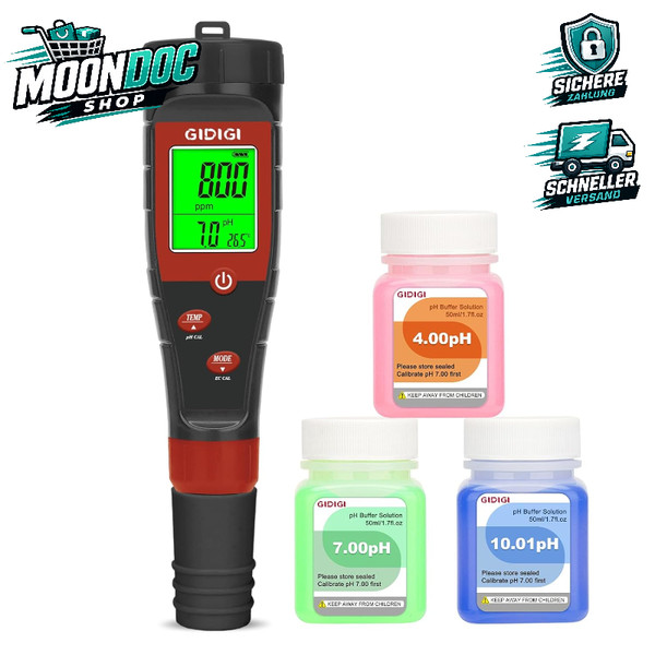 Ph MessgeräT Digital 4-In-1 FüR Wasser TDS EC PPM Tester FüR Pflanzenpflege-image