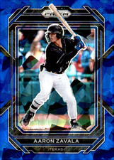 2023 Panini Prizm - Aaron Zavala #14 Blue Ice Prizm (RC) Texas Rangers Parallel