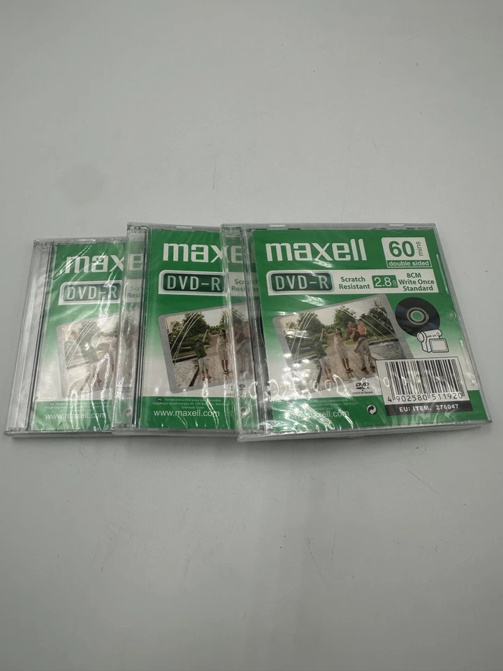 3 x Maxell 60 min DVD-R Blank 8cm Camcorder Discs  2.8GB Double sided Sealed - Image 3 of 3