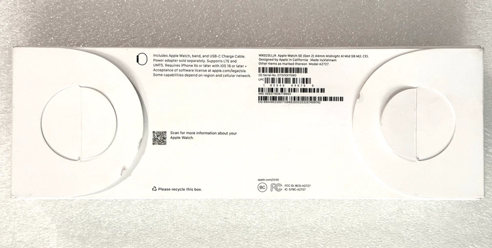 Apple Watch SE (Gen 2) GPS + Cellular 44mm Midnight M/L Sport Band (MXG23LL/A) - Image 3 of 4