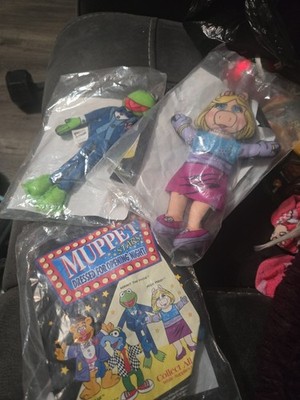 THE MUPPETS Vtg. 1998 Plush Toy Set Of 3 Kermit Miss Piggy Gonzo Blockbuster New