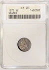 1870 Seated Liberty Half Dime ANACS XF-40 Old Soapbox Holder
