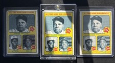 1973 Topps Baseball All-Time Leaders Babe Ruth Willie Mays Hank Aaron, Lot of 3