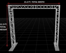 13.2 Ft. Width Square Aluminum Truss Goal Post System For DJ Lights Speakers PA