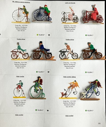 14 BERLINER ZINNFIGUTREN 30MM TIN FLAT HISTORICAL BICYCLISTS & 2 LAMPPOSTS - Picture 6 of 10