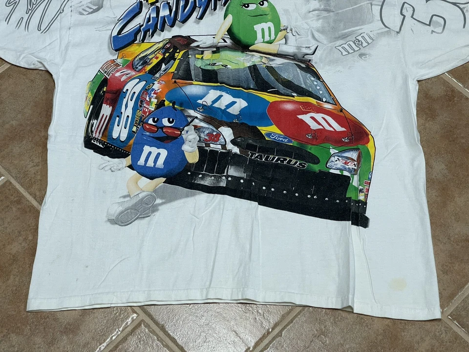 Camisa De Colección 2004 Elliott Sadler M&M’s Candyman NASCAR Estampado Completo Para Hombres 2XL Foto 3 de 4