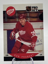 1990-91 Pro Set Hockey Card Bob Probert Detroit Red Wings #76 🏒🔥