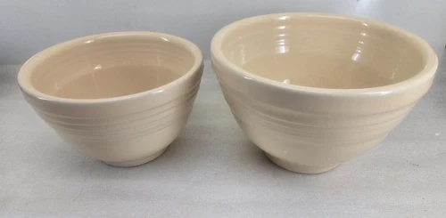 2 pc PREP baking NESTING mixing BOWL SET ivory FIESTA