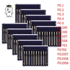 10pcs Dental Carbide Burs Round End Taper Trimming&Finishing FG Bur Burr