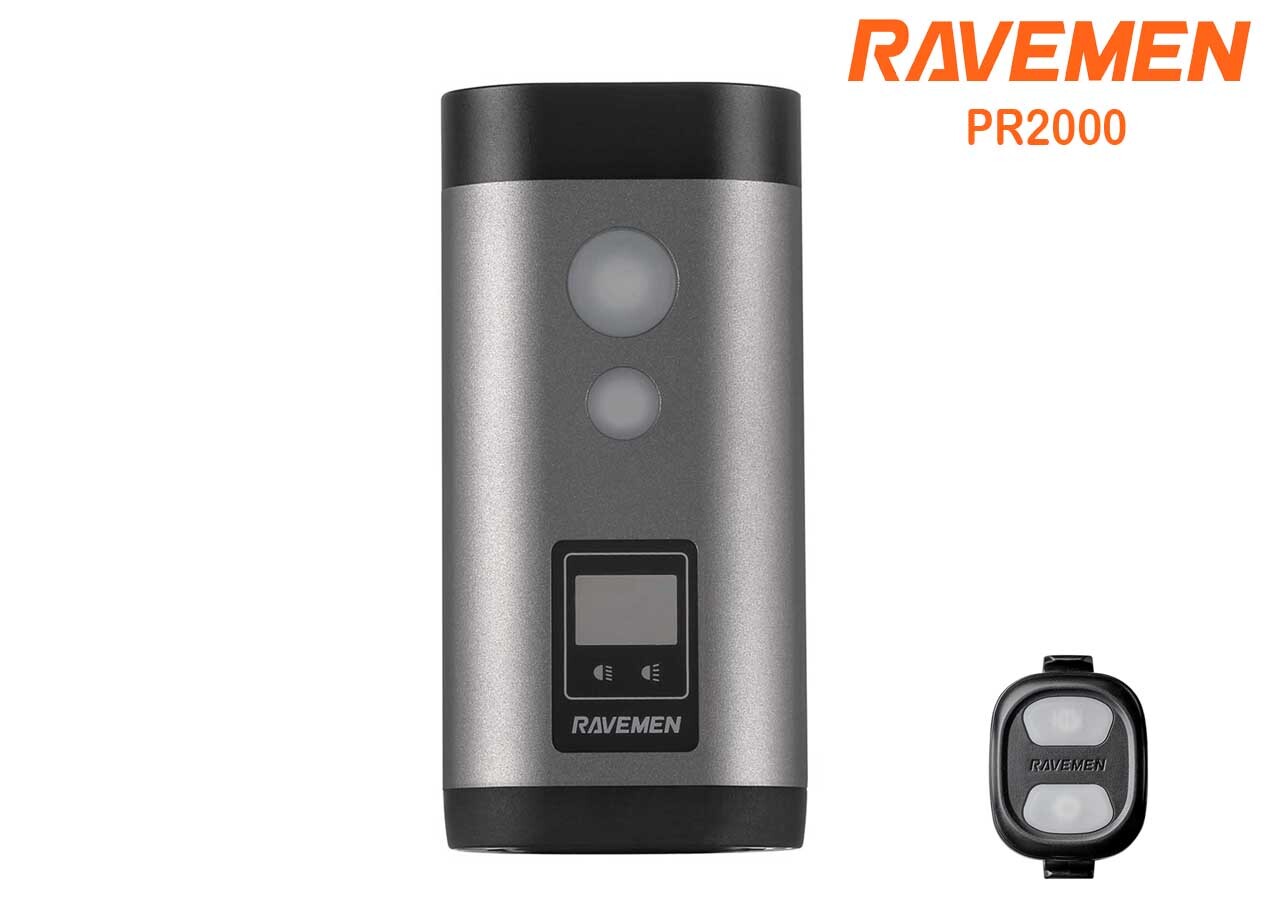RAVEMEN Bike Light Bicycle LED Headlight Rechargeable 6000mAh PR2000 Hi-Low Beam