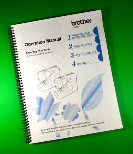 Brother Sewing Machine XR9550 Manual 74 Pages With Clear Covers | eBay