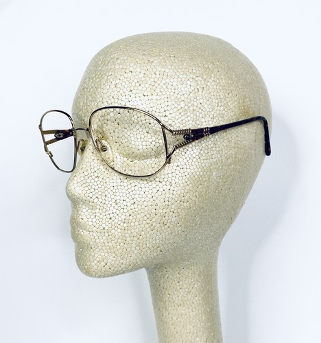 Vtg Christian Dior Gold Tortoise Metal Oval Square Glasses Austria 57 16 135 - Picture 11 of 12