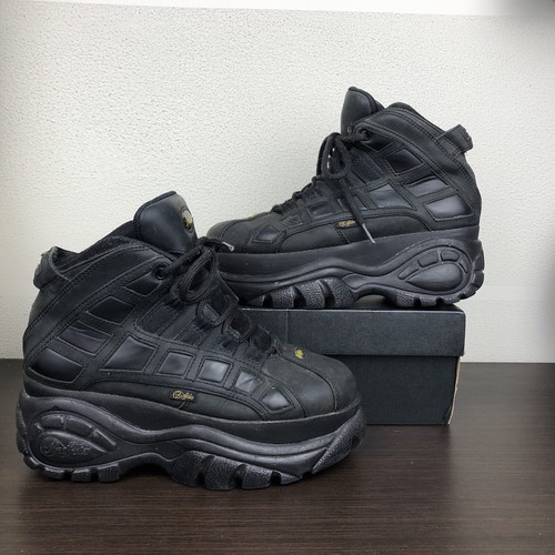 unisex buffalo black plateau sneakers