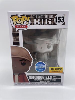 Funko Pop The Notorious B.I.G. w/ Champagne Hot Topic Exclusive #153 LE 5000 NIB