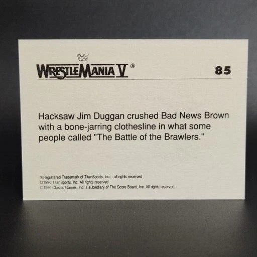1990 WWF Classic WrestleMania Card #85 The Battle of the Brawlers WWE - Image 2 of 4