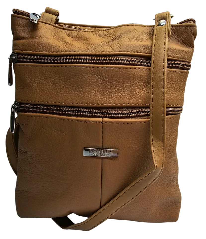 Ladies Genuine Soft Real Leather Crossover Body Bag Shoulder Bag Purse Handbag   - Image 3 of 4