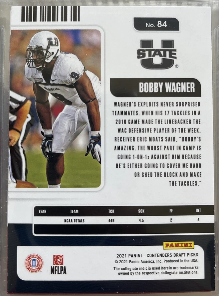 2021 Panini Contenders Draft Picks Game Ticket Bobby Wagner Purple Foil 🔥🔥🔥 - Image 2 of 2
