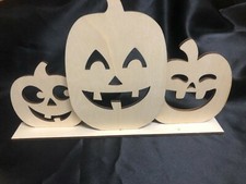 DARICE UNFINISHED WOOD SITTTING PUMPKINS FOR CENTER PIECE 12 W X 7 1/2 H