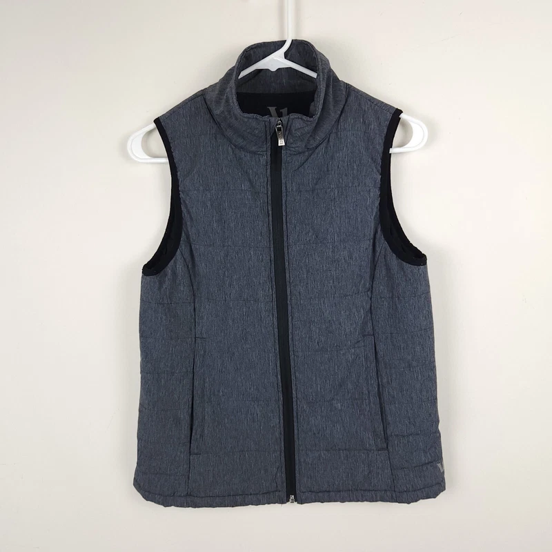 vuori full zip puffer sleeveless pockets polyester jacket
