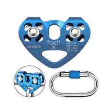 Youngneer Climbing Zip Line Pulley 30KN Double Tandem Speed Dual Trolley with...