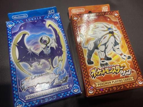 Pokemon Japanese Poker Playing Cards Deck Sun Moon Lunala Solgaleo set New - 第 1/1 張圖片