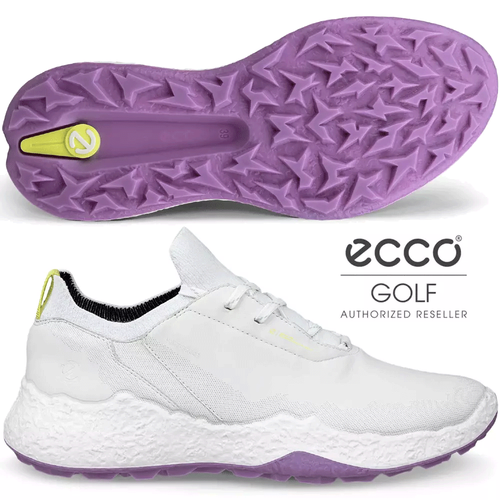 ECCO BIOM H5 LADIES WATERPROOF GOLF SHOES WHITE LAVENDER NEW