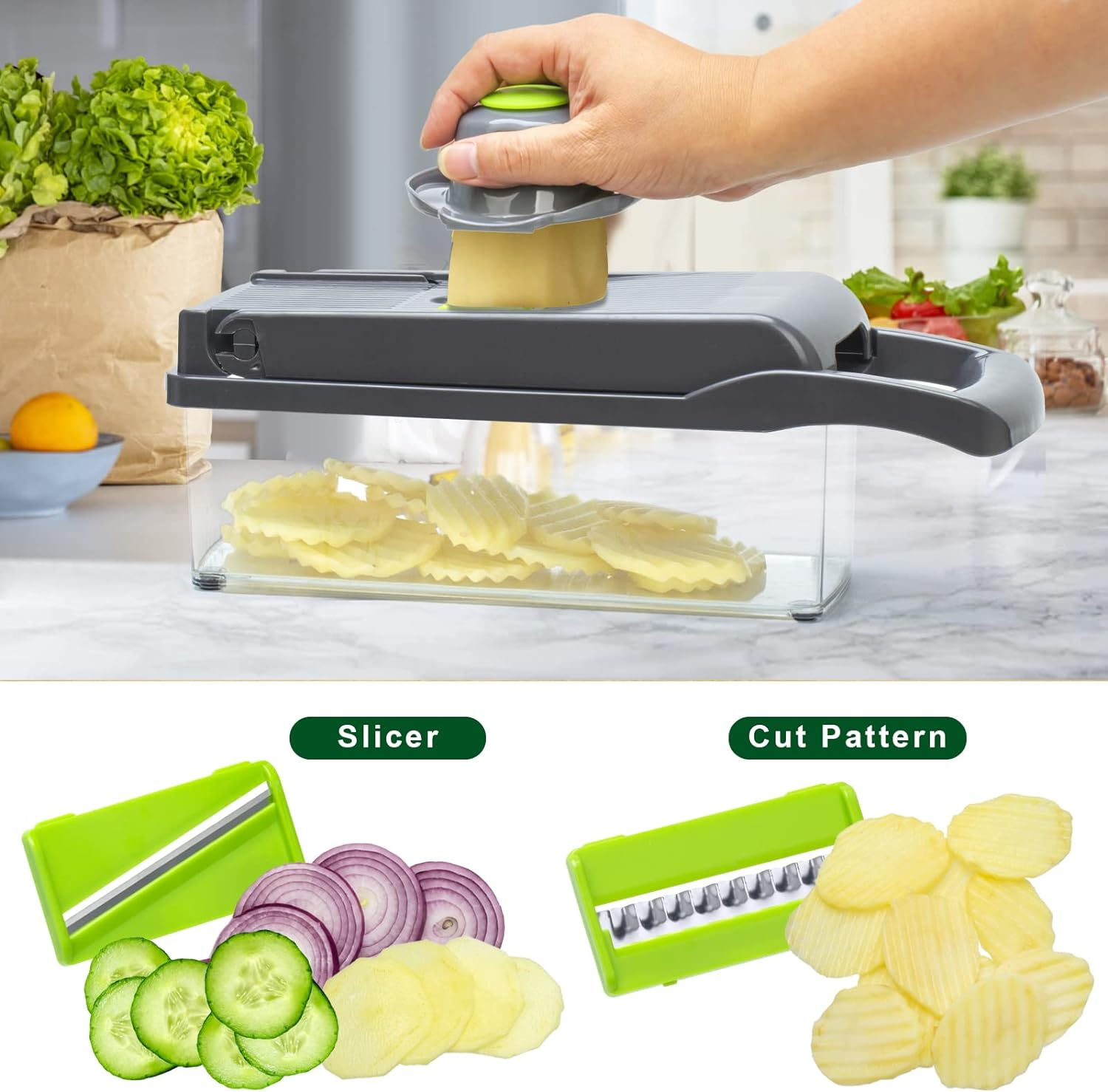 Vegetable Chopper Cutter, Onion Tomato Chopper, Multifunctional Slicer