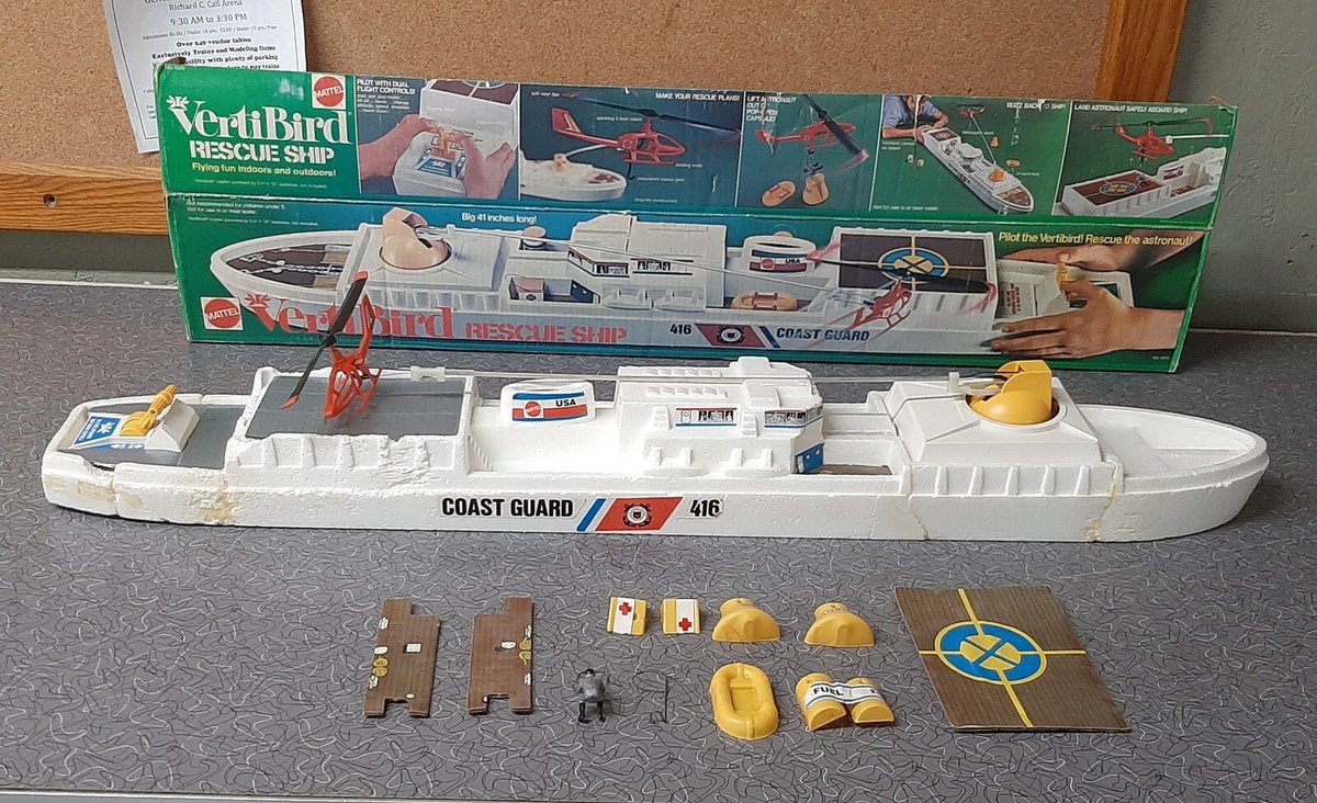 VINTAGE MATTEL VERTIBIRD RESCUE SHIP COAST GUARD BOXED FLYS ONLY